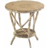 Whitecraft By Woodard River Run Wicker 22" End Table With Faux Birch Top