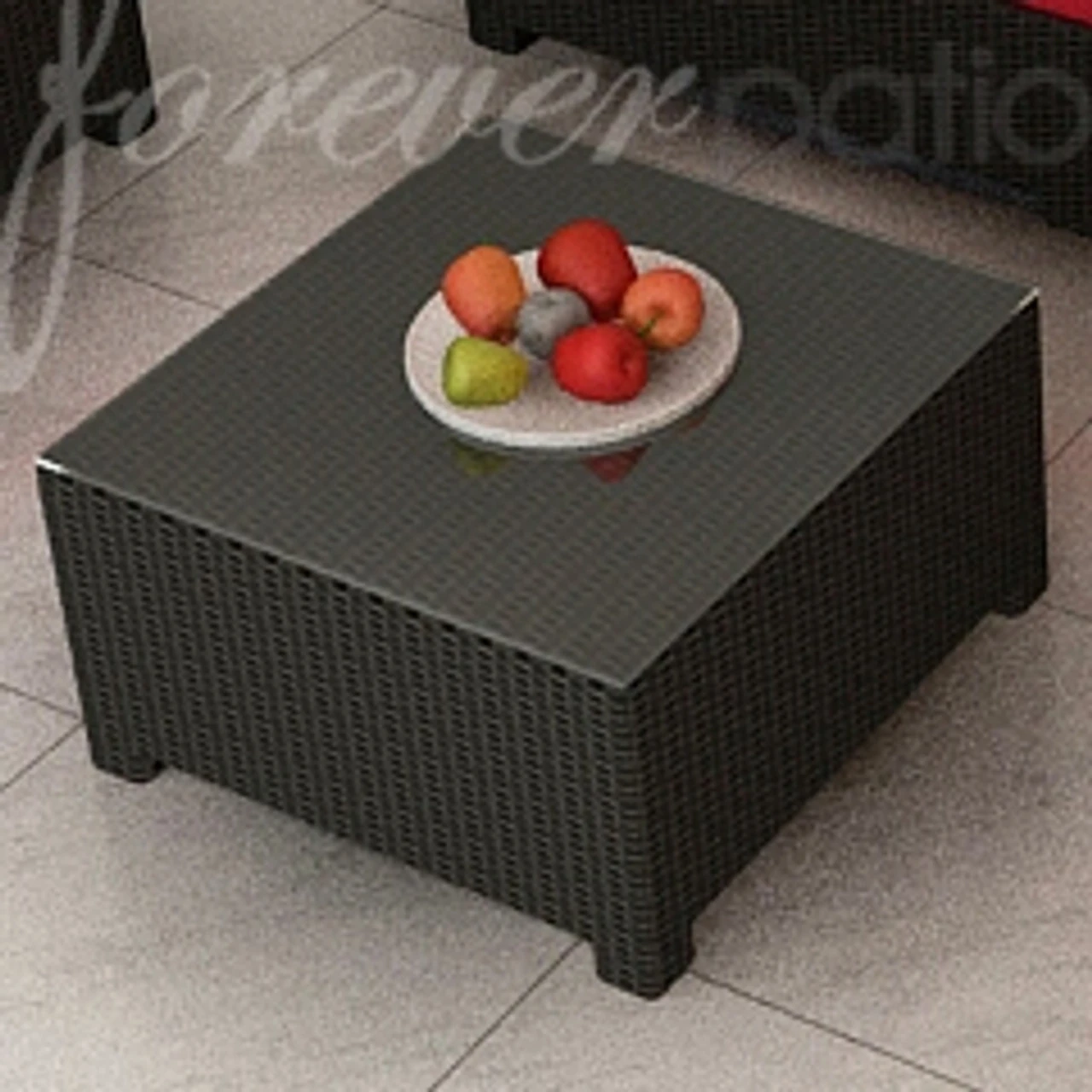 Wicker Forever Patio Barbados 32" Square Coffee Table 2 Wicker Forever Patio Barbados 32" Square Coffee Table - Image 2