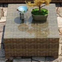 Wicker Forever Patio Cypress 32" Square Coffee Table -Patio Furniture Store wicker cypress 32 in sq coffee table top view 11 66362.1646961822