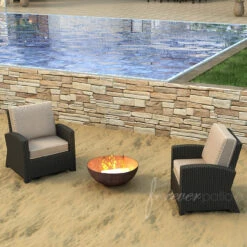 Wicker Forever Patio 2 Pc Barbados Seating Chat Set