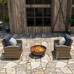 Wicker Forever Patio 2 Pc Cypress Seating Chat Set -Patio Furniture Store wicker forever patio 2 pc cypress seating chat set indigo blue 9 76050.1646936511