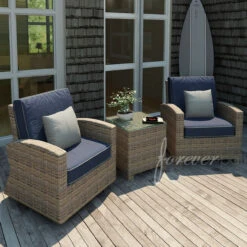 Wicker Forever Patio 3 Pc Cypress Seating Chat Set