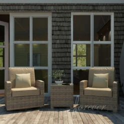 Wicker Forever Patio 3 Pc Cypress Seating Chat Set -Patio Furniture Store wicker forever patio 3 pc cypress seating chat set spectrum mushroom 13 22837.1646936523