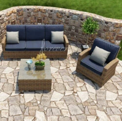 Wicker Forever Patio 3 Pc Cypress Sofa Seating Set -Patio Furniture Store wicker forever patio 3 pc cypress sofa seating set indigo blue 23 10922.1646936521