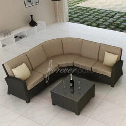 Wicker Forever Patio 4 Pc Barbados Deep Seating Sectional Set