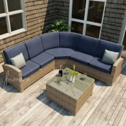 Wicker Forever Patio 4 Pc Cypress Deep Seating Sectional Set