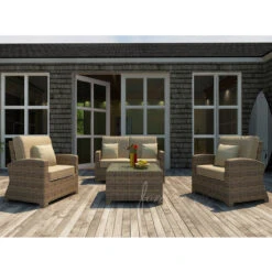 Wicker Forever Patio 4 Pc Cypress Loveseat Seating Set -Patio Furniture Store wicker forever patio 4 pc cypress loveseat seating set spectrum mushroom 13 92181.1646936528