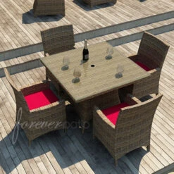 Wicker Forever Patio 5 Pc Cypress 48" Square Dining Set -Patio Furniture Store wicker forever patio 5 pc cypress 48 square dining set flagship ruby 13 44052.1646936533