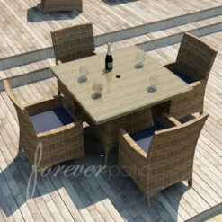 Wicker Forever Patio 5 Pc Cypress 48" Square Dining Set