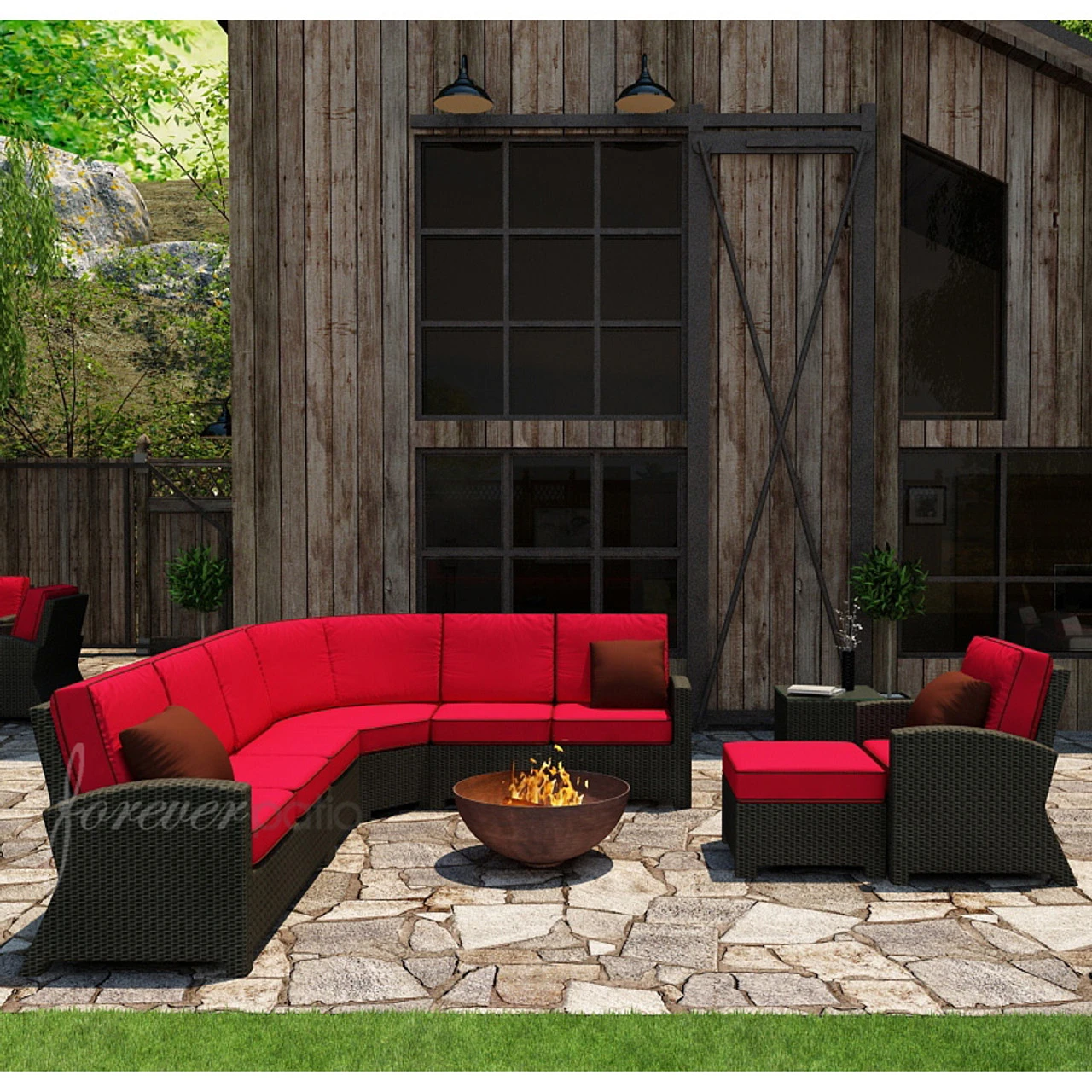 Wicker Forever Patio 7 Pc Barbados Deep Seating Sectional Set 2 Wicker Forever Patio 7 Pc Barbados Deep Seating Sectional Set - Image 2