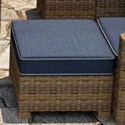 Wicker Forever Patio Cypress 25" Square Ottoman -Patio Furniture Store wicker forever patio cypress 25 square ottoman indigo blue 11 51969.1646936516