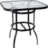 Woodard Abscure Glass Top Wrought Iron 42" Square Bar Umbrella Table