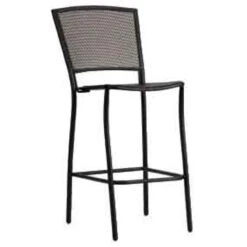 Woodard Albion Wrought Iron Stationary Bar Stool (Set Of 2) - Textured Black - In Stock Cafe' Series