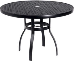 Woodard Aluminum Deluxe Lattice Top Round Umbrella Dining Table - Multiple Sizes