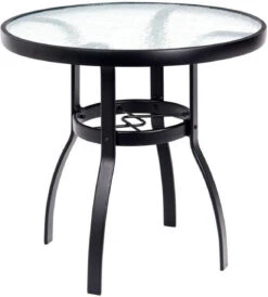 Woodard Aluminum Deluxe 30" Round Obscure Glass Top Bistro Table