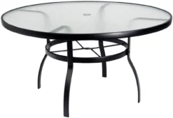 Woodard Aluminum Deluxe Obscure Glass Top Round Umbrella Dining Table - Multiple Sizes -Patio Furniture Store woodard aluminum deluxe obscure glass top round umbrella dining table multiple sizes 58 63028.1646967542