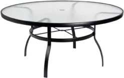 Woodard Aluminum Deluxe Obscure Glass Top Round Umbrella Dining Table - Multiple Sizes -Patio Furniture Store woodard aluminum deluxe obscure glass top round umbrella dining table multiple sizes 61 89103.1646967542
