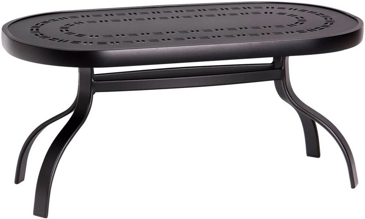 Woodard Aluminum Deluxe 37" Oval Trellis Coffee Table 1 Woodard Aluminum Deluxe 37" Oval Trellis Coffee Table