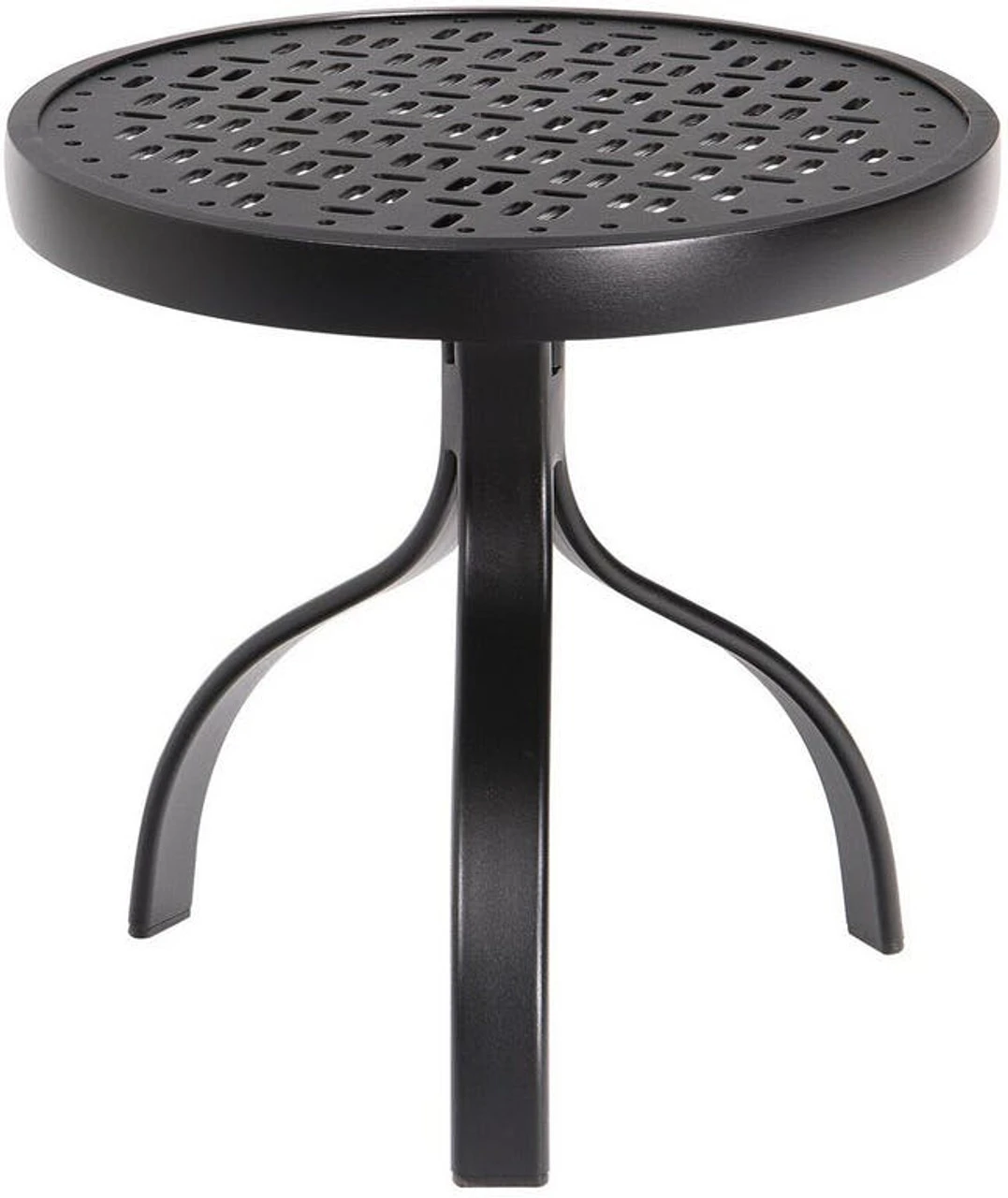 Woodard Aluminum Deluxe 18" Round Lattice Side Table 1 Woodard Aluminum Deluxe 18" Round Lattice Side Table