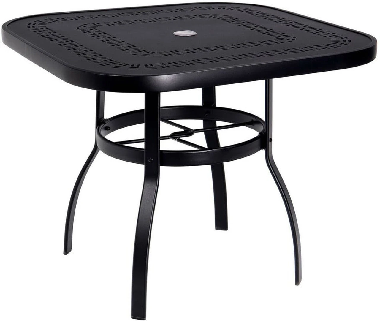 Woodard Aluminum Deluxe Trellis Top 36" Square Umbrella Dining Table 1 Woodard Aluminum Deluxe Trellis Top 36" Square Umbrella Dining Table