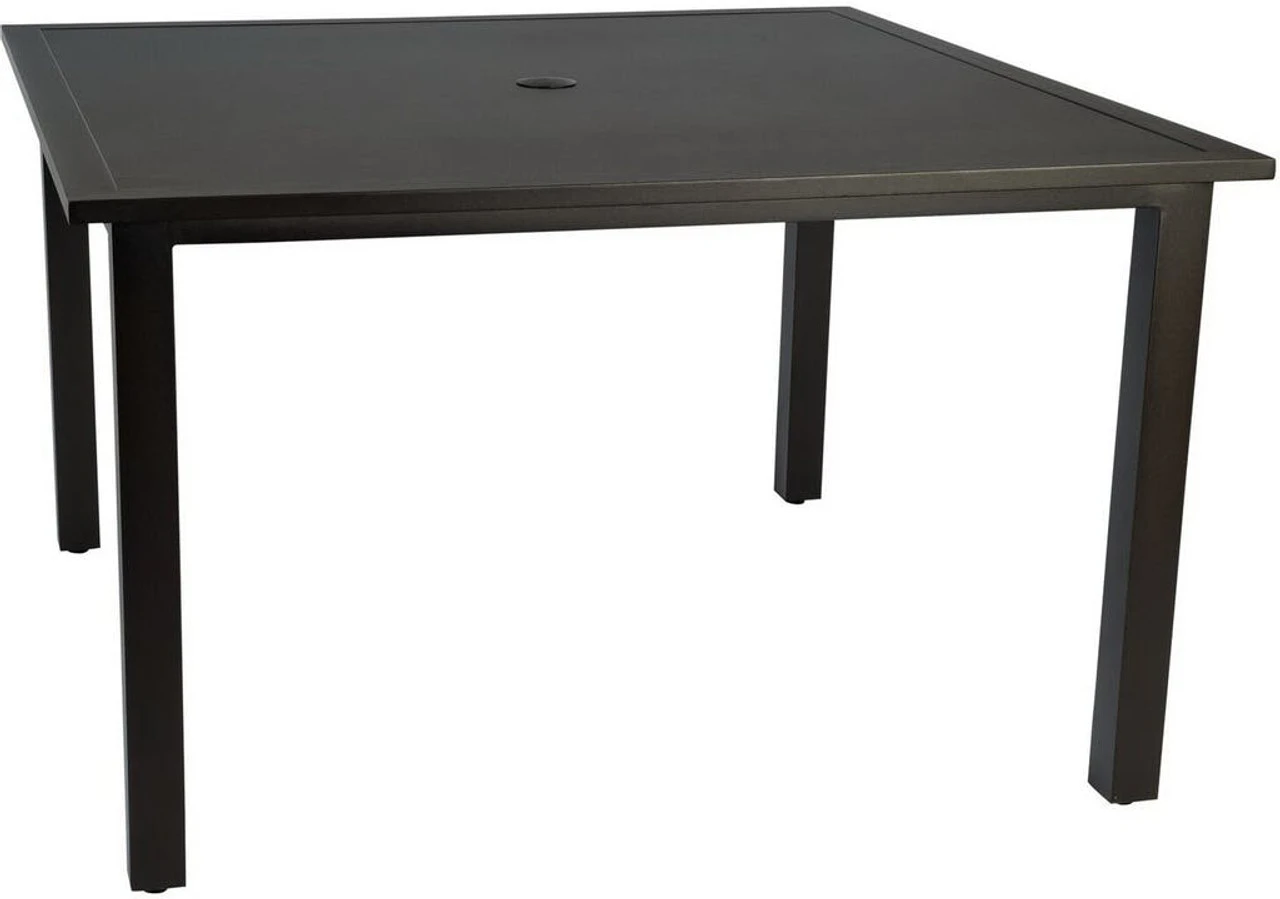 Woodard Aluminum Elemental 48" Square Umbrella Dining Table 1 Woodard Aluminum Elemental 48" Square Umbrella Dining Table