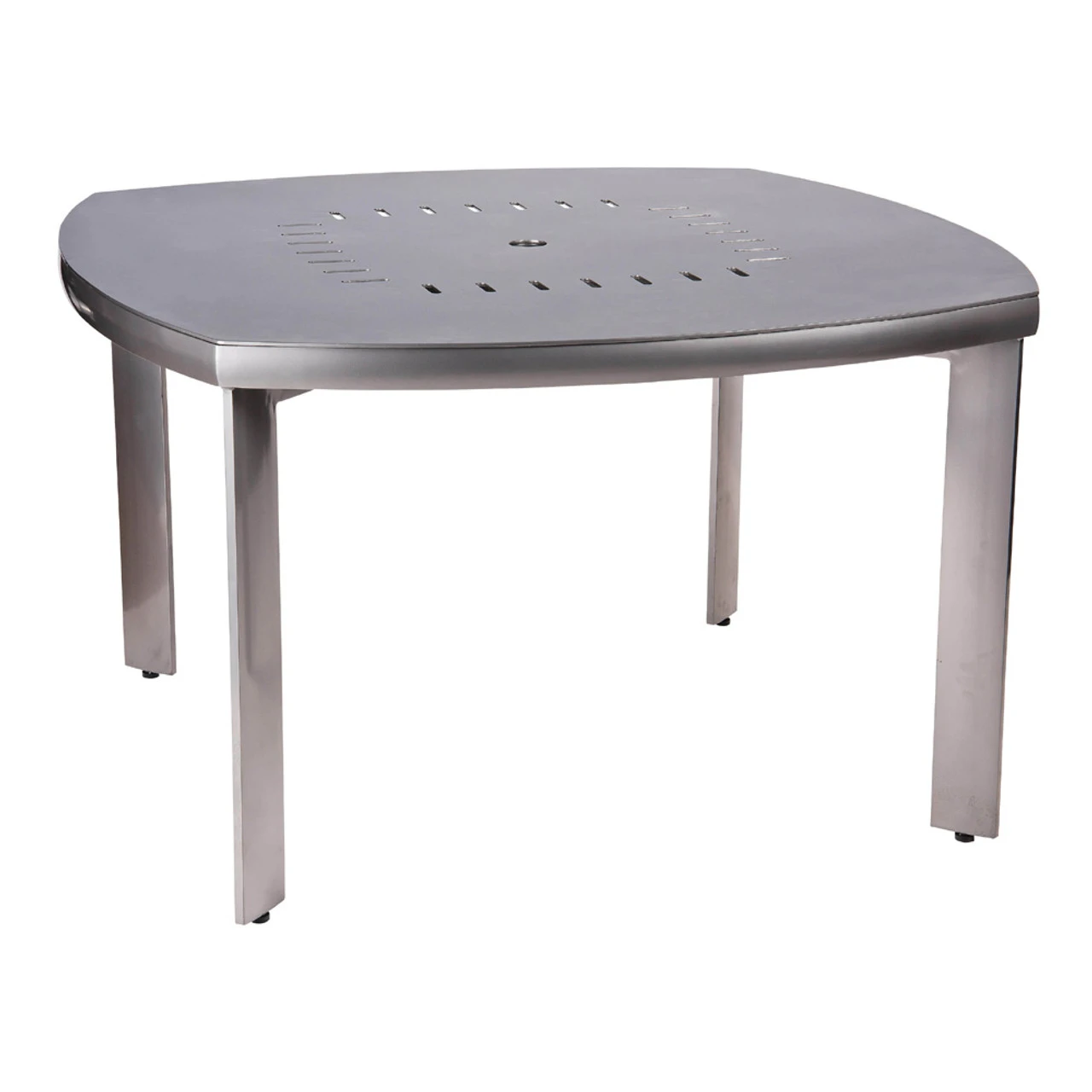 Woodard Aluminum Metropolis 48" Rounded Umbrella Dining Table 1 Woodard Aluminum Metropolis 48" Rounded Umbrella Dining Table