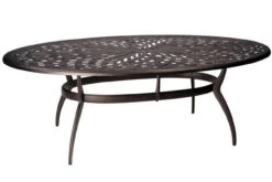 Woodard Apollo Aluminum Large 48" Oval Umbrella Dining Table
