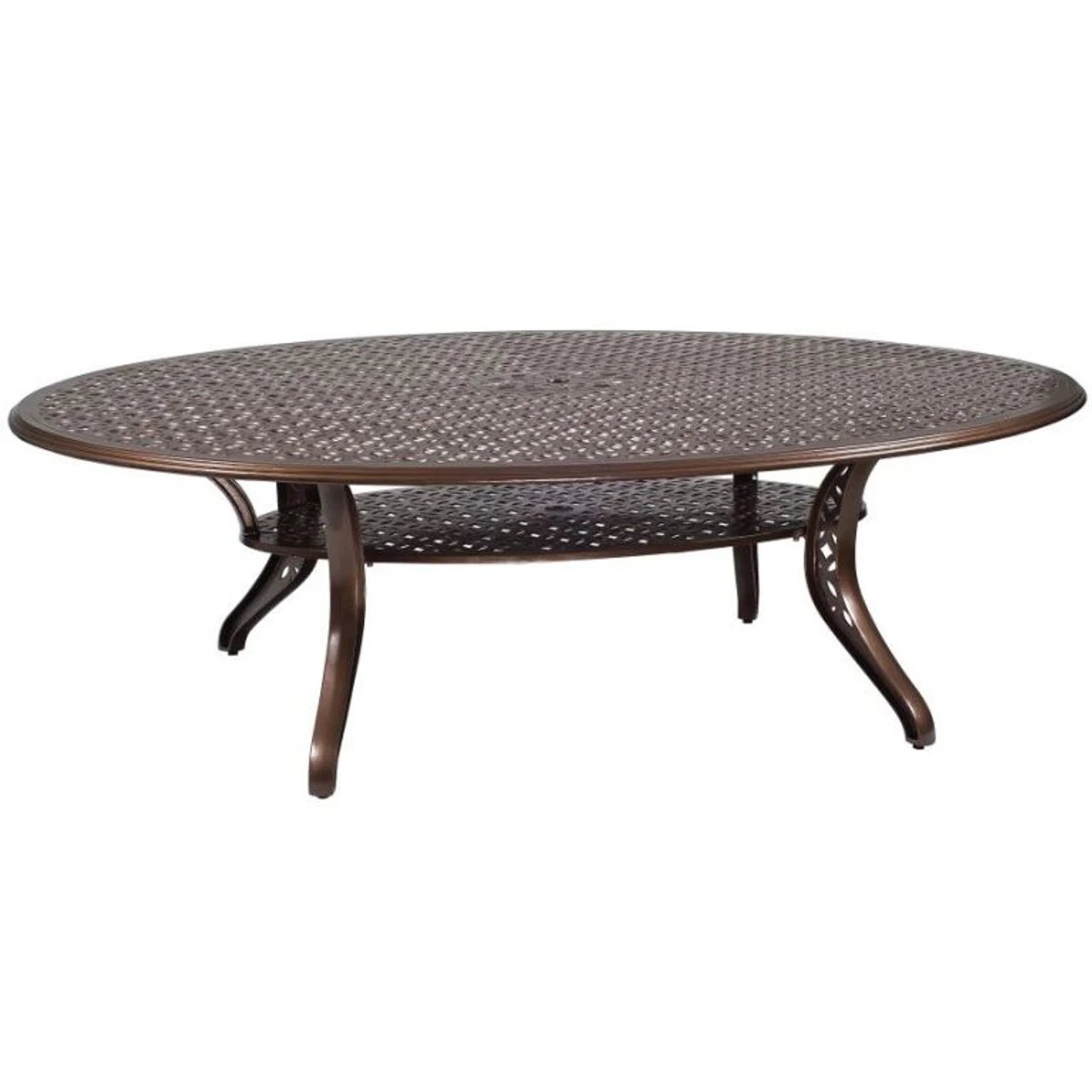 Woodard Aluminum Casa Large 70" Oval Umbrella Dining Table 2 Woodard Aluminum Casa Large 70" Oval Umbrella Dining Table - Image 2