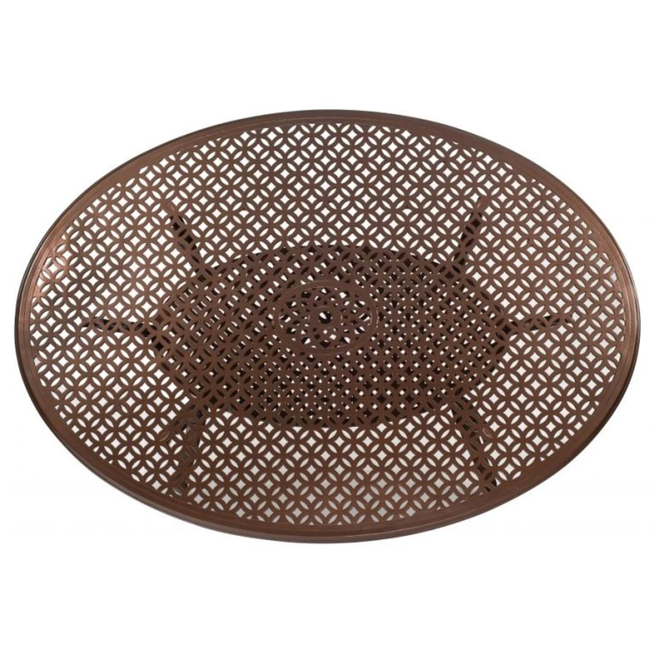 Woodard Aluminum Casa Large 70" Oval Umbrella Dining Table 1 Woodard Aluminum Casa Large 70" Oval Umbrella Dining Table