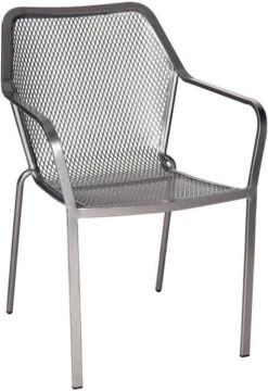 Woodard Delmar Wrought Iron Stacking Dining Arm Chair