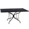 Woodard Deluxe Aluminum 60" Premium Mesh Top Wrought Iron Rectangular Umbrella Dining Table