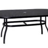 Woodard Deluxe Aluminum Large Lattice Top 43" Oval Umbrella Dining Table