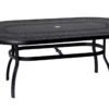 Woodard Deluxe Aluminum Large Trellis Top 43" Oval Umbrella Dining Table