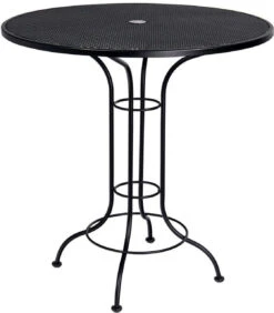 Woodard Mesh Top Wrought Iron 42" Round Bar Umbrella Table