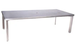 Woodard Metropolis Aluminum Large 44" Rectangular Umbrella Dining Table