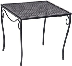 Woodard Wrought Iron Medium 16" Square Mesh Top Side Table