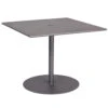 Woodard Wrought Iron Pedestal Solid 36" Square Umbrella Dining Table
