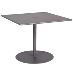 Woodard Wrought Iron Pedestal Solid 36" Square Umbrella Dining Table