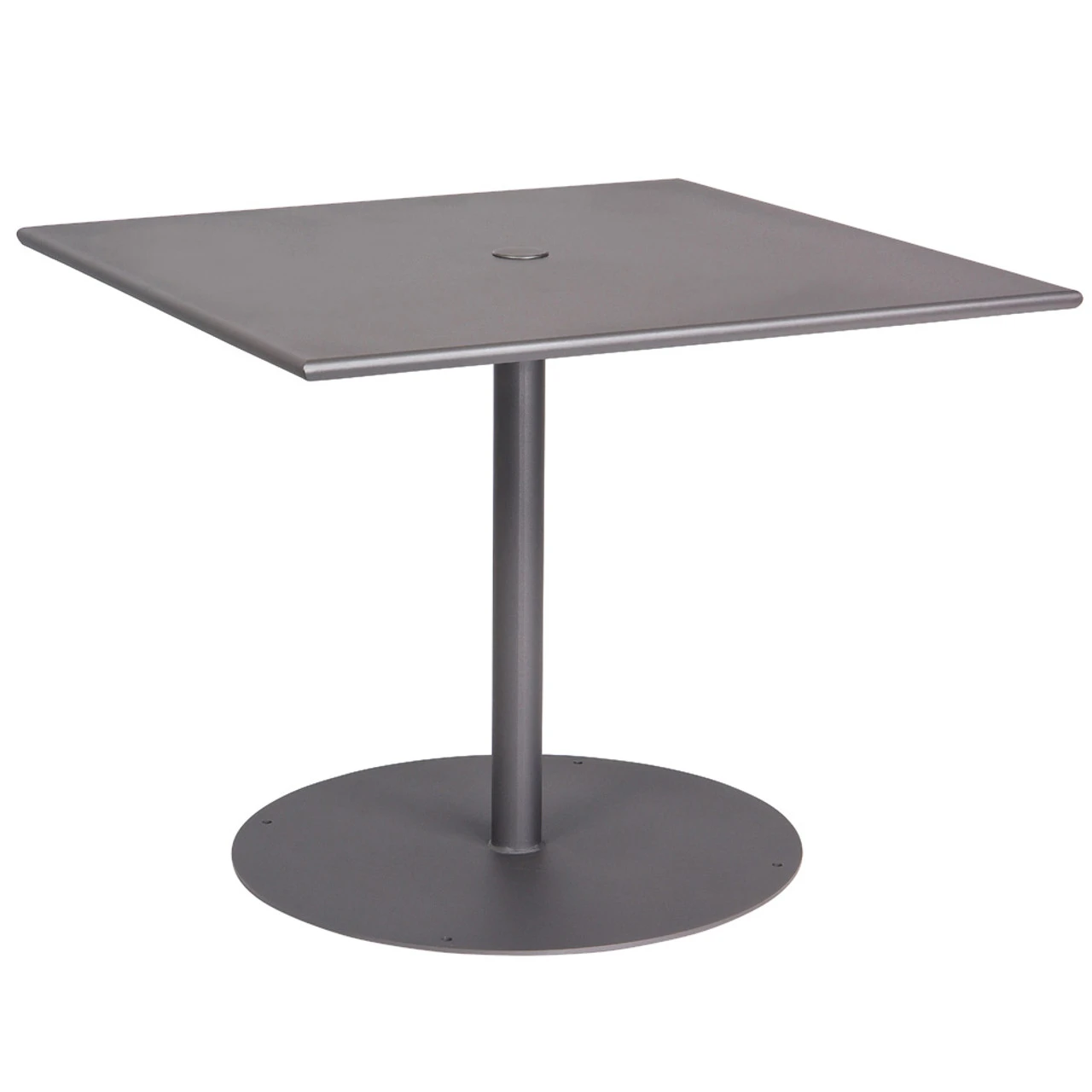 Woodard Wrought Iron Pedestal Solid 36" Square Umbrella Dining Table 1 Woodard Wrought Iron Pedestal Solid 36" Square Umbrella Dining Table