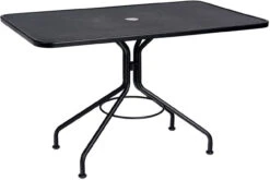 Woodard Wrought Iron 48" Rectangular Mesh Top Bistro Umbrella Table