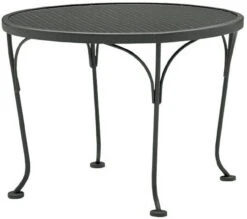 Woodard Wrought Iron Round Decorative 24" Wide Mesh Top Side Table