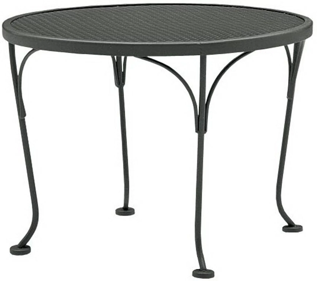 Woodard Wrought Iron Round Decorative 24" Wide Mesh Top Side Table 1 Woodard Wrought Iron Round Decorative 24" Wide Mesh Top Side Table
