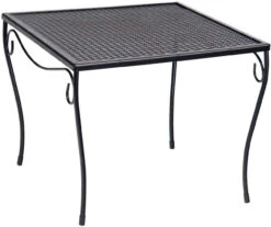 Woodard Wrought Iron 19.5" Square Mesh Top Side Table Nesting Set