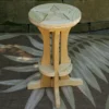 Yellow Pine Outdoor Bar Stool With Star Design